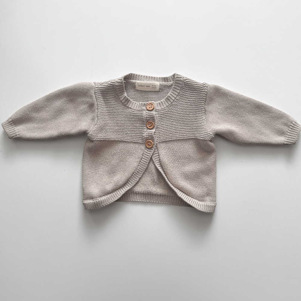 Quincy Mae Sweater Cardigan for 0-3 months Baby Girl, Gray